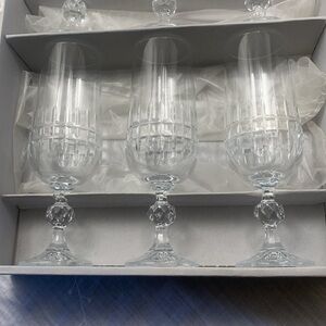 Vintage Bohemia lead crystal champagne flute set of 6